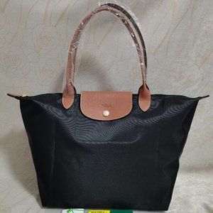 Longchamp Large Le Pliage Shoulder Bag Tote in Black